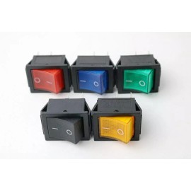 Unbranded Latching Rocker Switch I/O 4 Pins With LED Light Color 16A 250VAC 20A 125VAC - Red