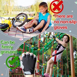 CubePlug Kids Boy Girl Cycling Climing Half Finger Gloves GEL Padded BMX Bike Fingerless [SPI] (M, Black)