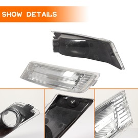 Tonsya For 2005 2006 2007 Jeep Liberty Front Bumper Signal Side Marker housing Clear Lens 57010124AA-PFM, 55156766AE, 55156767AE, CH2521143, CH2520143