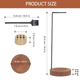 3-in-1 Inverted Incense Stick Holder, Wood Base Incense Holder, Modern Style with 9 Hole Incense Burner, Incense Holder for Meditation Decoration, Yoga, Home, Office