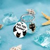 Funny Cat Lover Gifts for Women Men Unique Keychain for
