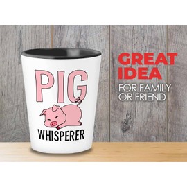 Bubble Hugs Pig Lover Shot Glass 1.5oz - Pig Whisperer - Pig Nose Pink Animal Lover Mugs Cute Funny Women Girl Pet Piggy Guinea Meat Cup Farm
