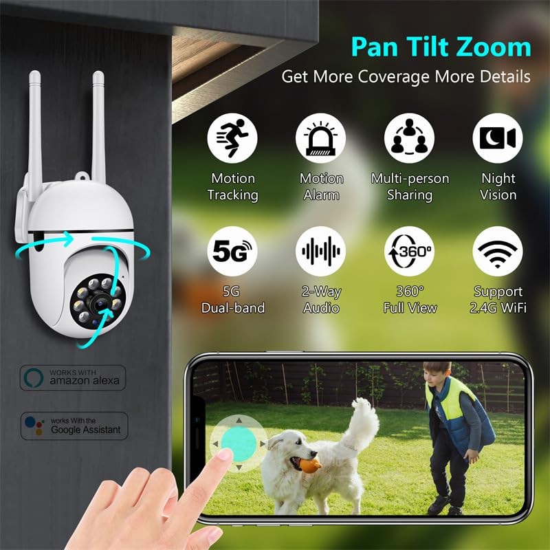 TooToo 1080P WiFi IP Camera Wireless CCTV HD PTZ Smart