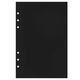 Zelten Loose Leaf Punched Paper Refills Paper for 6 Hole Binder Personal Organizer Diary Notebook Refillable Planner (Black Cardstock, A5/6 Hole)