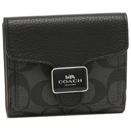 Coach C7805 SVTSQ Signature Bifold Wallet, Black, Gray, Women's Outlet, graphite black