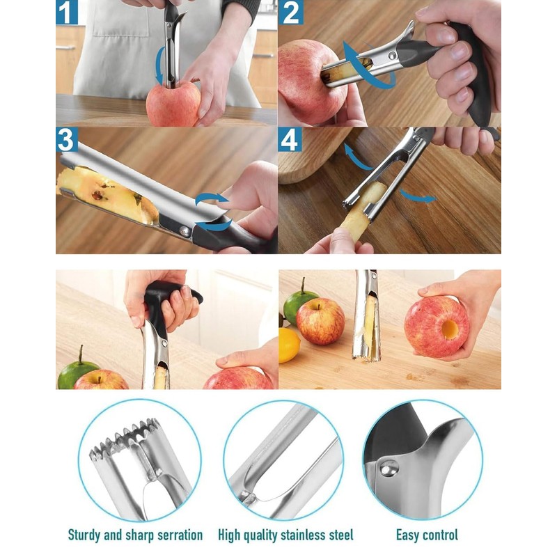 BPTRKOM 1 x Apple Corer Stainless Steel Apple Cutter, Easy