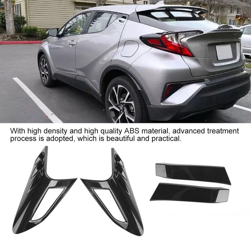 Rear Light Cover, Yctze 4 Pieces Carbon Fibre Style Rear