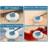 Stainless Steel Extendable Mop Handle with 2 Microfiber Replacement Heads