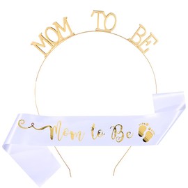 Mommy to be Sash Baby Shower Headband for Mom to be Crown Headbands for Gender Teveal Baby Shower Party Decorations Pregnancy Gifts for Expecting Mom