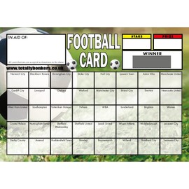 Totally Bonkers - Football (Landscape Green) Fundraising Scratch Cards - 40 Square - A6 (148x105mm) -10 Pack - TB0038 - Blind Card