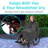 Vive Wheelchair Poncho - Lightweight, Breathable and Waterproof Raincoat -