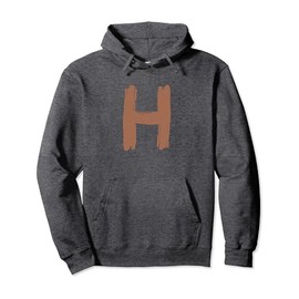 Creative Bold Leather Letter H - Design - Alphabet - Marker Pullover Hoodie
