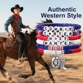 COTATI Western Bracelet for Women Men - Cowboy Style Jewelry Gifts for Christmas Valentines Day