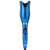 Automatic Curling Iron Wand LED Temperature Display Timer Blue Curling