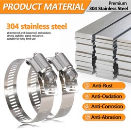 Hose Clamp Kit 85-Piece (1/4"-2" / 6-51mm) - 304 Stainless Steel Heavy Duty Adjustable Worm Gear Clamps for Automotive, Radiator, Fuel Line, Plumbing & Industrial Piping