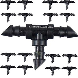 Suinga 50 x T of Micro Tube 4.5mm Connecting Micro Hose 4.5 x 6.5mm Drip Irrigation Accessories Black