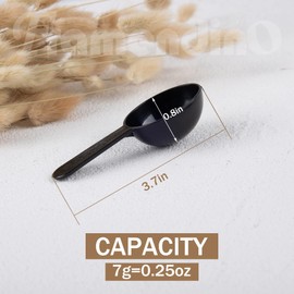 Framendino, 12 Pack Plastic Coffee Measuring Spoons Short Handle Scoops for Tea Sugar Cereal Milk Powder Spices Black 7g