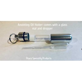 Pasco Specialty Products ANGEL WINGS ANOINTING OIL HOLDER/VIAL on Swivel Stainless Steel Keychain with Velvet Pouch & Funnel - Made In USA