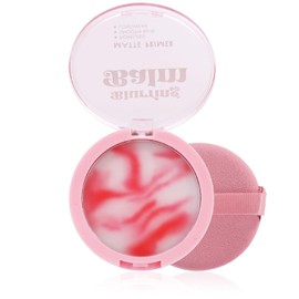 Jelly Pressed Powder, Oil-Control Face Compact, Pressed Powder with Puff, Matte Setting Powder, Light and Waterproof, Poreless Smooth Skin,Creating Soft Makeup(Pink)