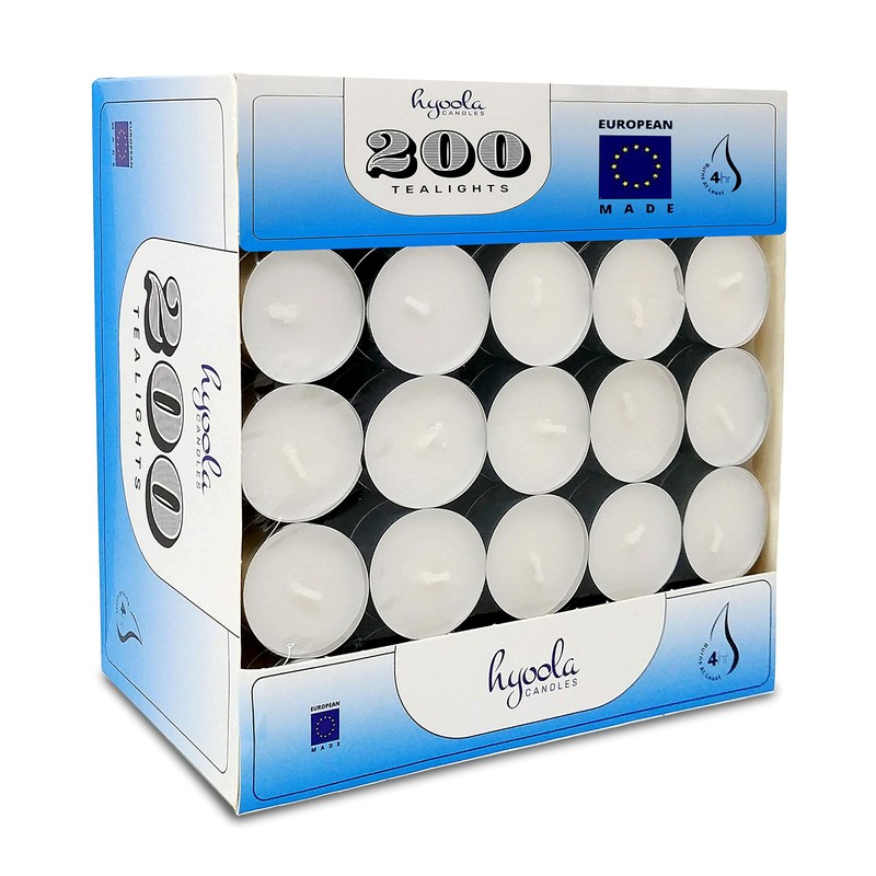 Hyoola Tea Lights Candles - 200 Bulk Candles Pack -