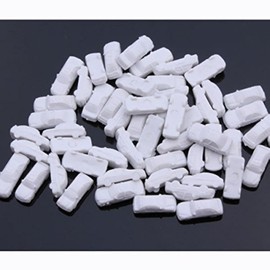 White Plain 1:250 Scale Z Gauge Model Car for DIY Scene Layout (Pack of 100)