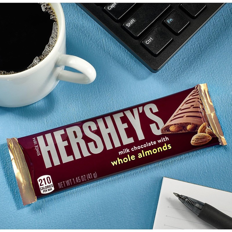 Hershey's Milk Chocolate with Whole Almonds Candy Bar, 1.45 oz.,