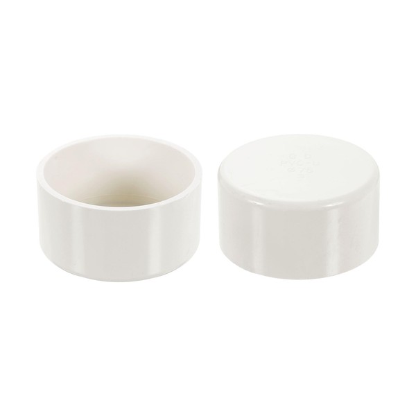 QUARKZMAN Pack of 2 PVC Pipe End Caps, 3 Inch