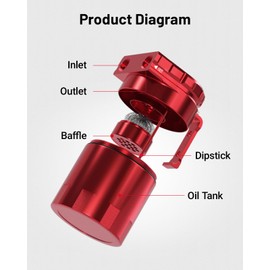 EVIL ENERGY Oil Catch Can, 300ML Baffled Oil Can, Universal Aluminum Air Oil Separator Breather Tank with 5/8" ID 5FT NBR Fuel Hose Kit