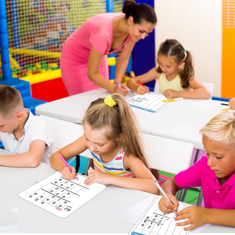 24 Pack Dry Erase Long Division Whiteboard for Kids Teaching