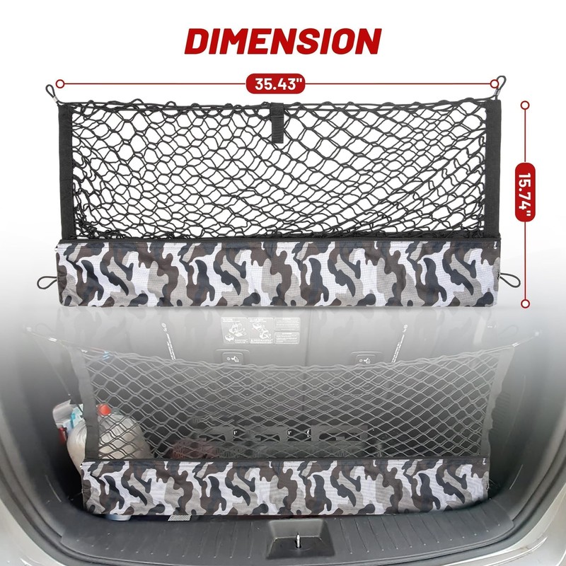 RED WOLF Upgraded Envelope Cargo Net with Storage Bag Fit