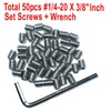 ZDingTech 50pcs Set Screws 1/4-20 x 3/8" inch 304 Stainless