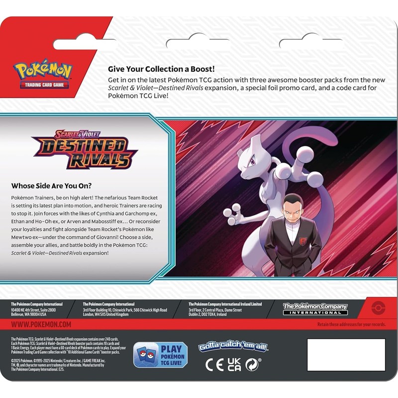 Pokemon TCG Scarlet & Violet Destined Rivals Three Booster Blister