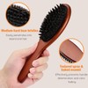 Boar Bristle Teasing Hair Brush Wooden Teasing Comb for Women,2Pcs