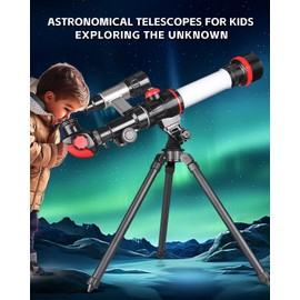 ZFSZSY Telescope for Kids, Kids Telescope, Toddler Telescope, Childrens Toy Telescopes for Astronomy Beginner, Toddler National Geographic My First Discovery Telescope with 3 Eyepieces & Compass