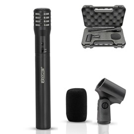 5 CORE Professional Instrument Microphone Pencil Condenser Cardioid Instrumental Mic Uni Directional for Live Performances & Recording W/Windscreen, Microphones Holder, Carry Case INSTRU MIC 100 BLK