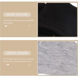 iPobie 5 Pairs of Cotton Toe Topper Liner Socks, Ladies Women Semi Toe Socks