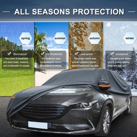 X AUTOHAUX Car Cover for Mazda CX-5 210D-PU Outdoor Full Car Cover All Weather with Door Zipper for Waterproof Windproof Sun Rain Snow Protection