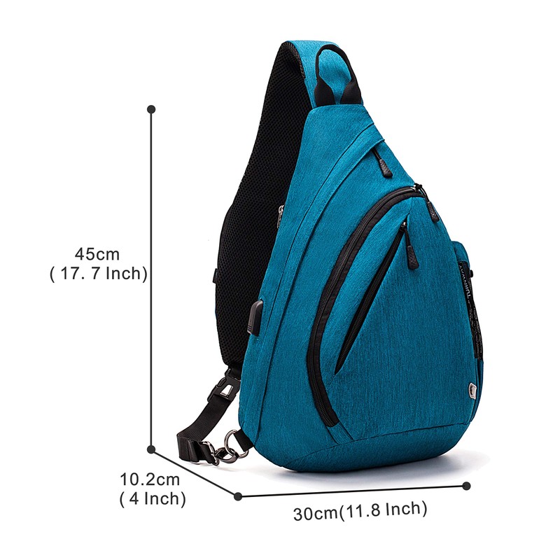 TurnWay Water-Proof Sling bag/Crossbody Backpack/Shoulder Bag with USB Charging Port