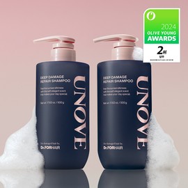 UNOVE Deep Damage Repair Shampoo 500g Due Set (Sweet Breeze/Rosy Aura) - [SET] Shampoo 500g Sweet Breeze Double Pack