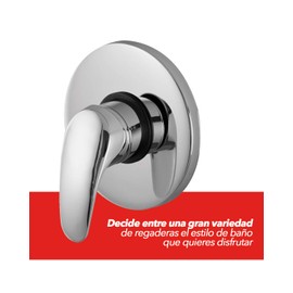 DICA, Monomando para Regadera de Empotrar a Muro, Acabado Cromo, Latón, Cartucho Cerámico, 9 cm de Largo, 4475TS