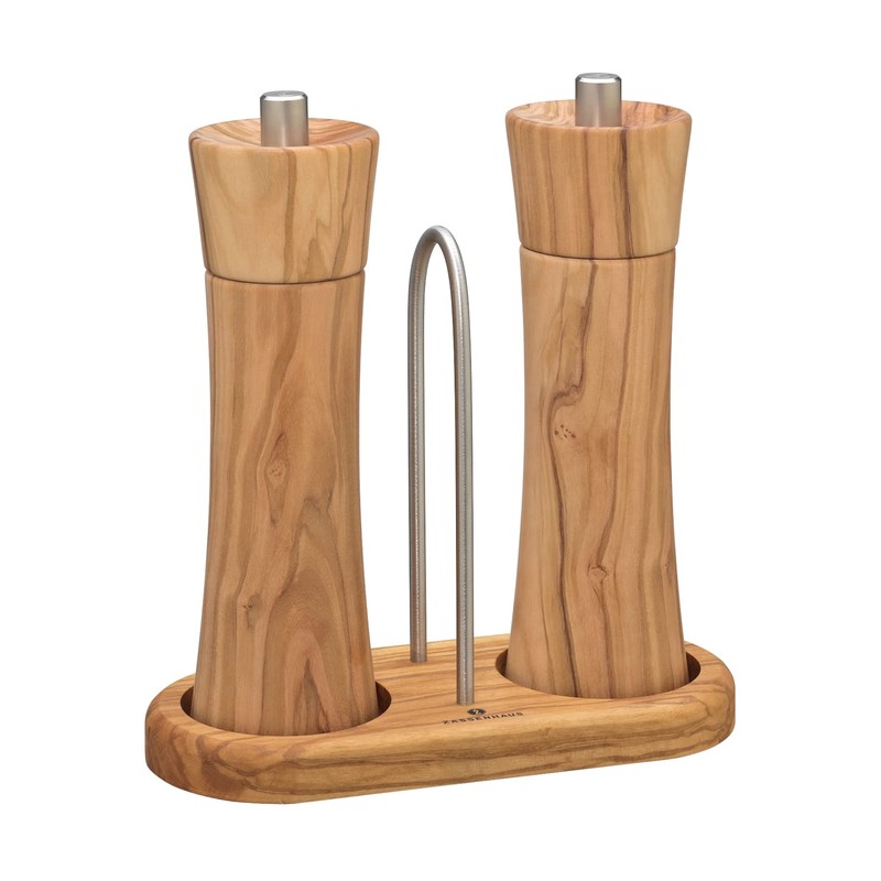 Zassenhaus 0000036060 Salt and Pepper Coaster Set With Handle Olive