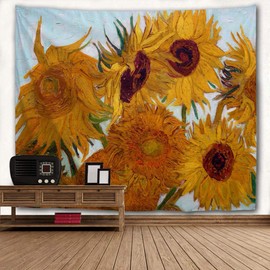 WIHVE Sunflowers Flowers Tapestry Wall Hanging Art Home Decor for Living Room Bedroom Dorm 90 x 60 Inches