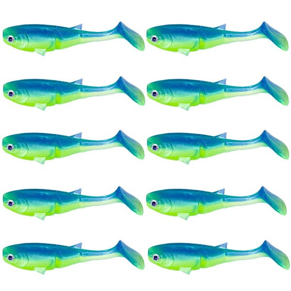 Bwilixiumei 10Pcs Soft Plastic Fishing Lure - Paddle Tail Swimbaits