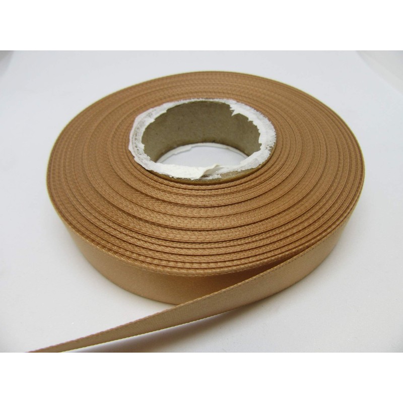 2 metres of 15mm Satin Ribbon Latte Coffee Light Beige