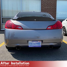 Real Carbon Fiber Trunk Spoiler Compatible with 2008-2015 Infiniti G37 Q60 Q60S Coupe Trunk Exterior High Kick Tail Deck Lid Wing Lip