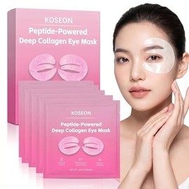 Collagen Eye Mask, 360° Under Eye Patches with Caffeine & Niacinamide for Dark Circles, Puffiness & Fine Lines, Korean Skin Care, 10 Sheets 5 Pairs