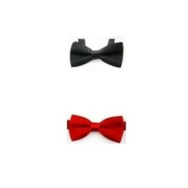 nekutai-ko Kids' Black Red One-Touch Necktie, For Weddings, School Entrance Ceremonies, Invitations, Formal Wear, Solid Color, Easy, Hook, Attached, Bowtie