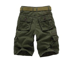 Erston Men's Lightweight Multi Pocket Casual Outdoor Twill Cargo Shorts with Zipper Pockets with 8 Pockets No Belt (Army Green, 34)