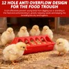 4PCS Chick Feeder and Waterer Kit,3×12-Hole Trough Feeders and 1