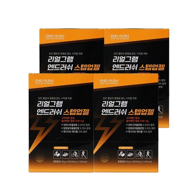 Realgram [eTV] 리얼그램 40g x 14포 (560g) 4박스[36124398] 엔드러쉬 스텝업젤